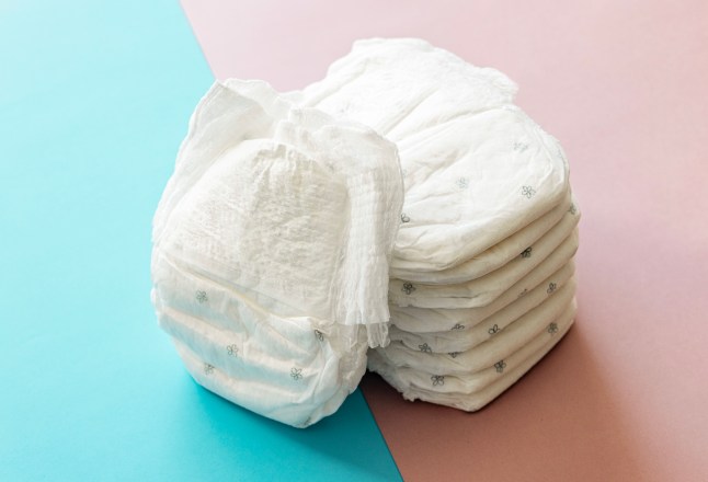 Nappies on a coloured background